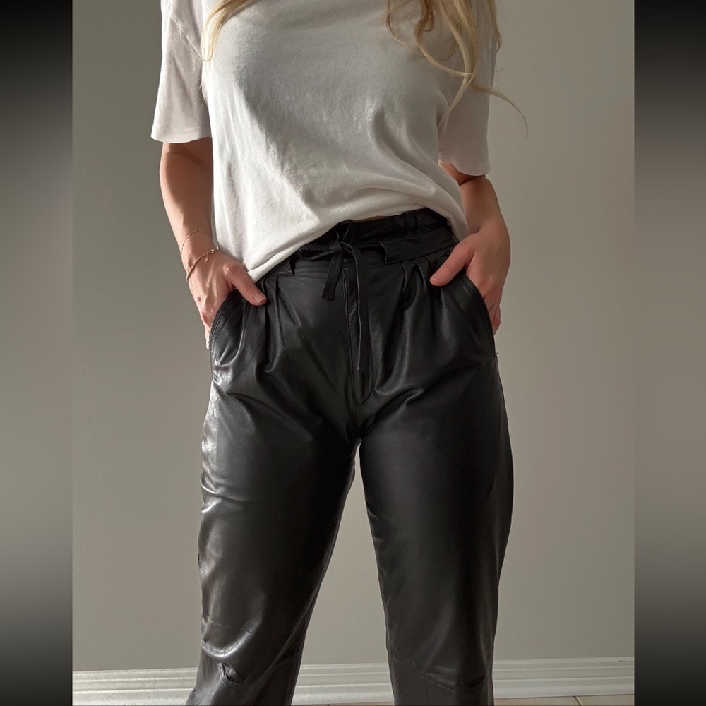Vintage Black Leather Pants